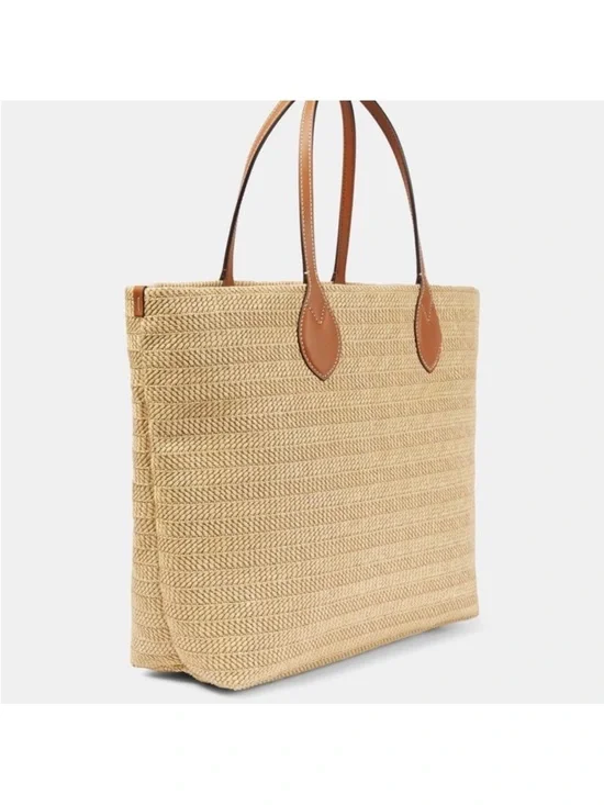 Gucci Beige Straw Tote Bag with Leather Handles - Picture 3 of 13